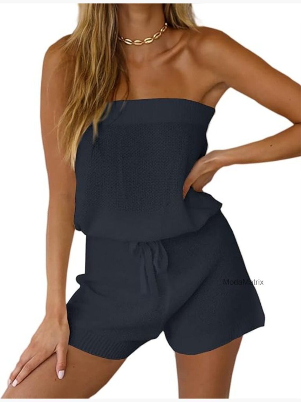 Sleeveless Off Shoulder Loungewear Romper Two Piece Set